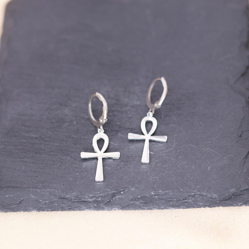 Kinitial Stainless Steel Unicorn Ankh Triangle Cross Snowflake Dandelion Mermaid Earrings For Women Trendy Piercing Jewelry