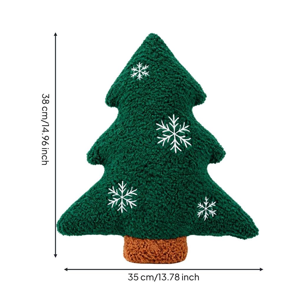 Christmas TreeShaped Soft Throw Tree Shaped Pillow Padded Holiday Cushion for