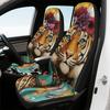 2pcs Modern Tiger & Leopard Print Car Seat Covers - Washable, Comfortable, Universal Fit For Most Vehicles, Vibrant Animal Desig