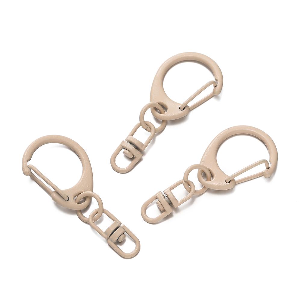 5pcs Alloy Colorful D-shaped Hooks With Rotatable Eight-character Buckle for DIY Keychains Crafts Bag Charms Key Ring Findings