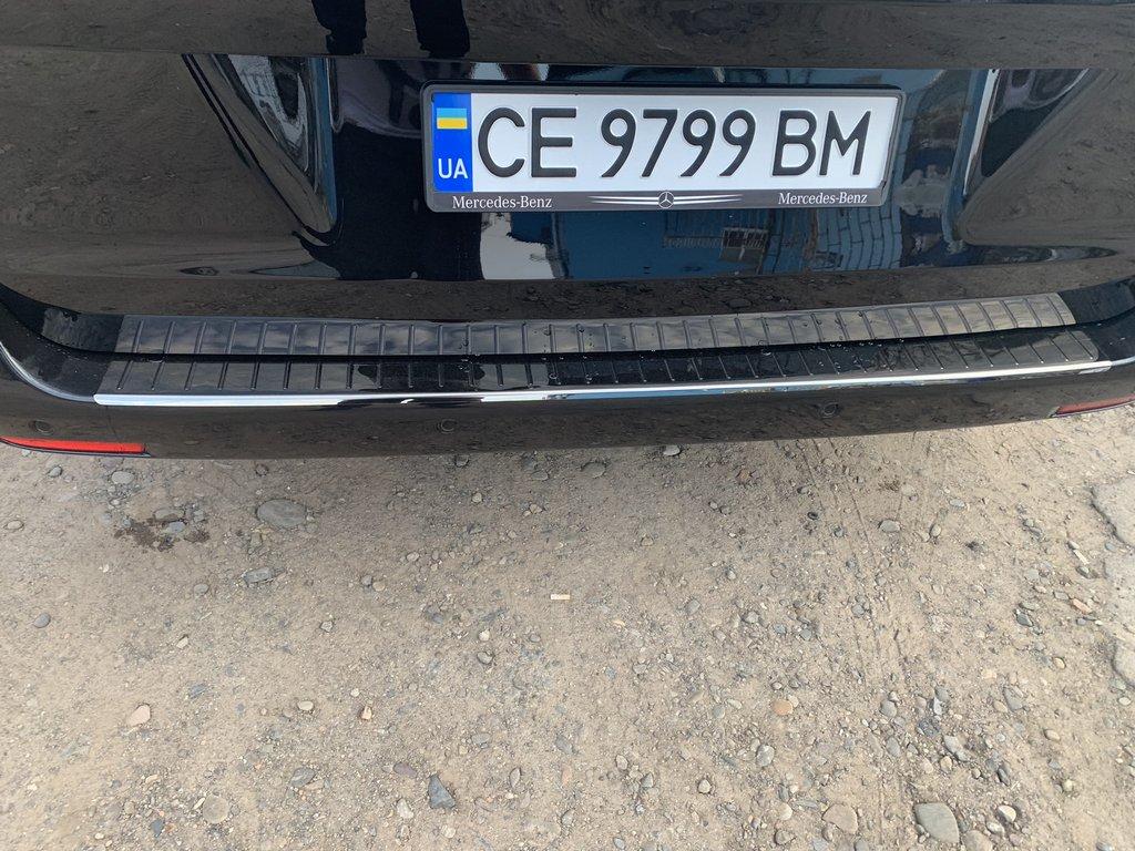 Накладка на задний бампер OmsaLine Черный Хром (нерж) для Mercedes Vito/V-class W447 2014- гг