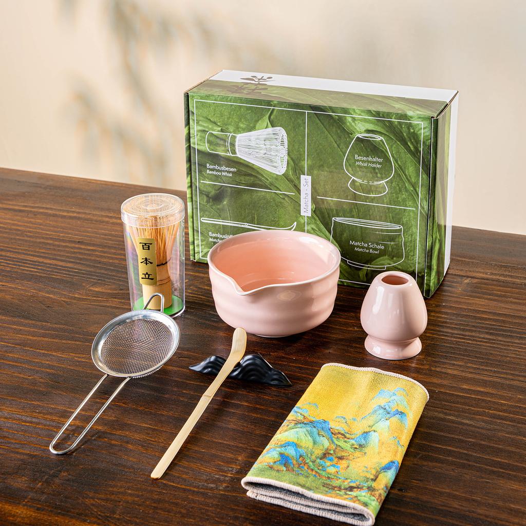 1/2/4/5/7/8Japanese Matcha Set with Ceramic Bowl Bamboo Matcha Whisk and Tea Scoop for DIY Tea-making Tools Accessories