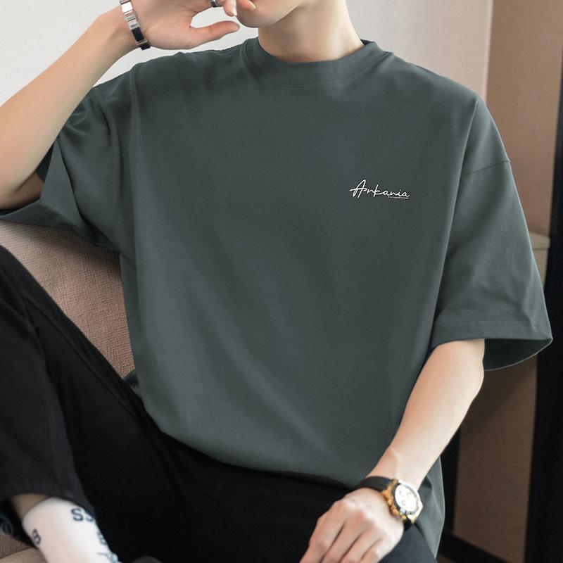 Herren T-Shirt Kurzarm Baumwolle Schwergewicht 260g Amerikanischer Stil (Sommer 2025 Trenddruck)