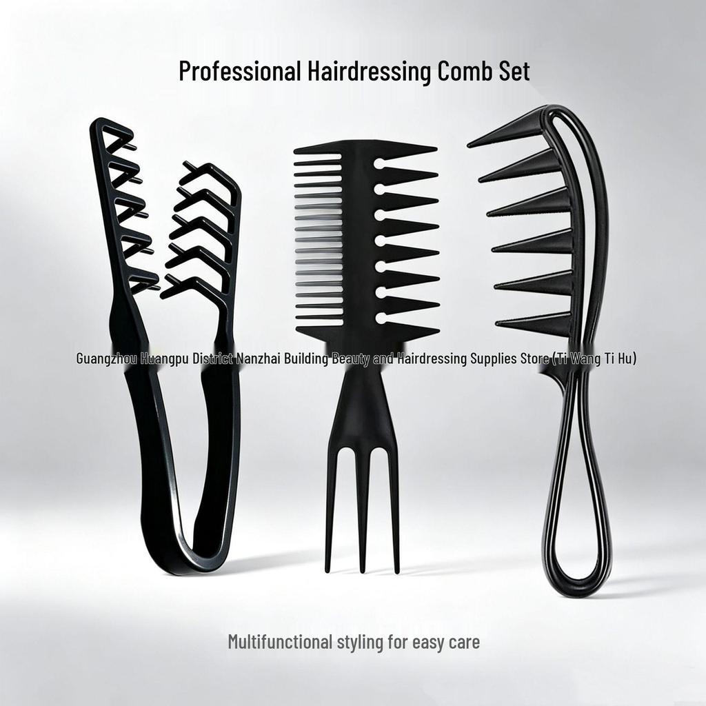 Men's Wide-Tooth Textured Comb for Hair Styling