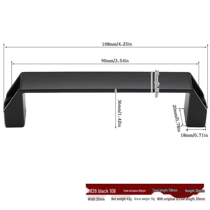 Heavy Duty Black Metal Barn Door Handle for Sliding & Wooden Doors