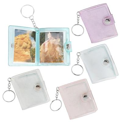 Simple Mini Photo Album With Keychain Portable Pocket Album  Photo Sticker