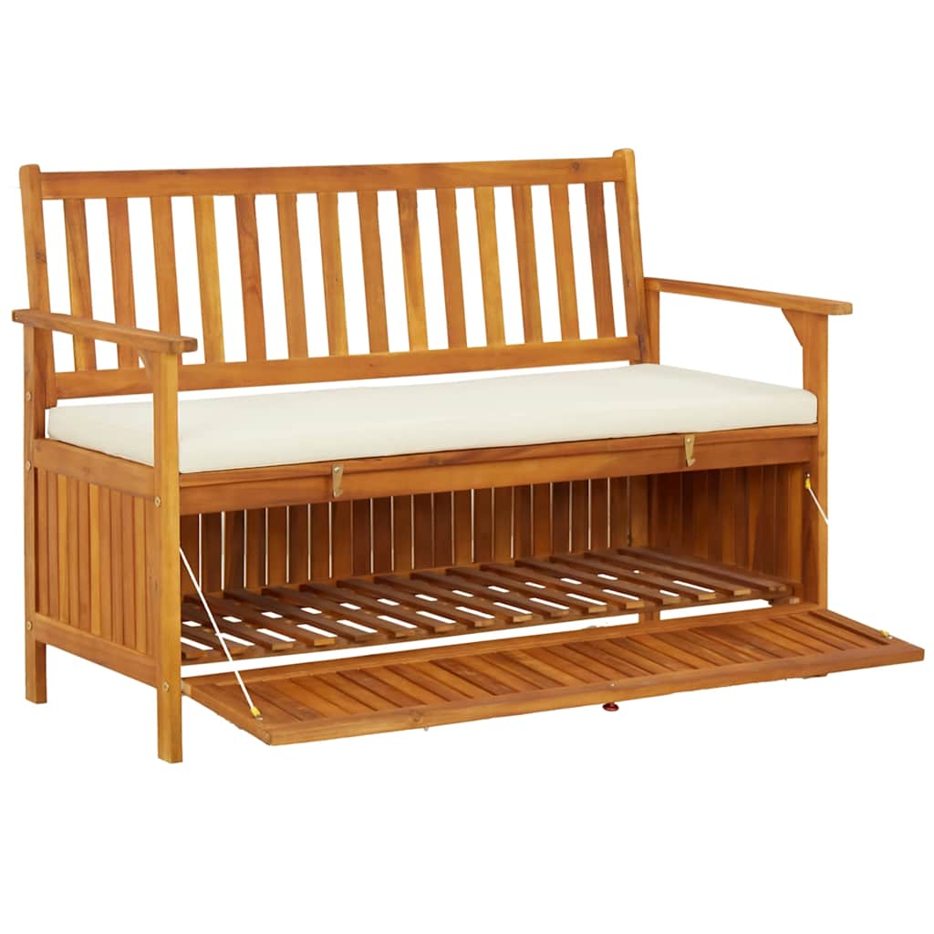 vidaXL Garten Aufbewahrungsbank Akazienholz Massiv 120 x 63 x 84 cm