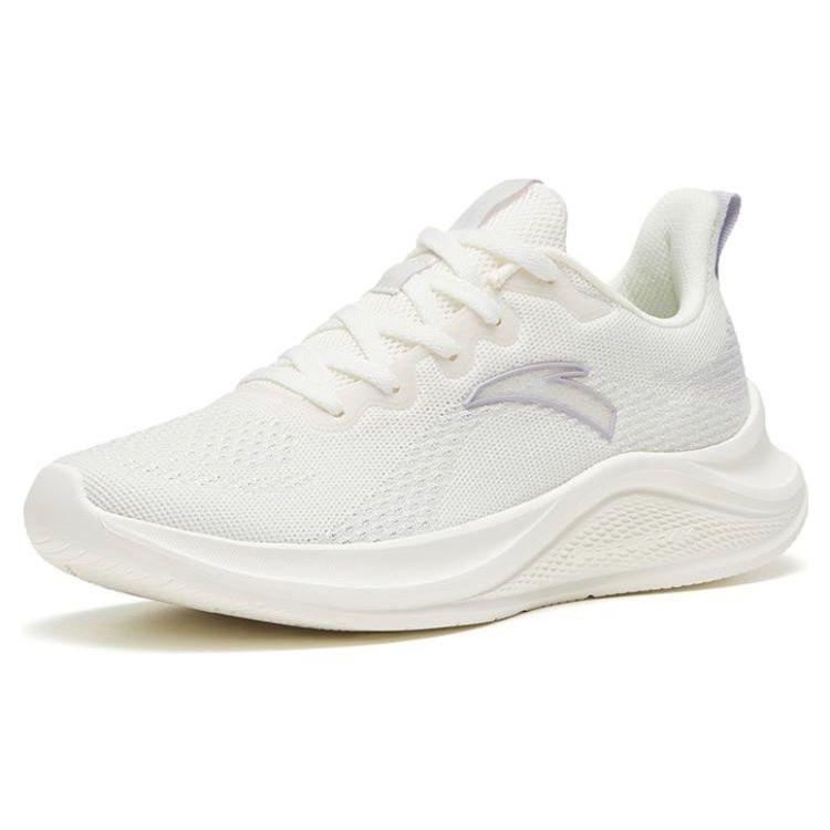 Anta Flyknit Walking Shock Absorption Non-Slip Wear-Resistant Low-Top Casual Running Shoes Women Sneaker Gray Purple 922525567F-4