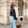 2024 Fall/Winter European & American Style Women's PU Leather Crop Jacket