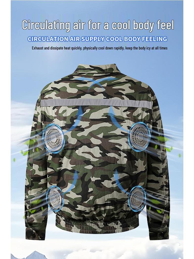 Summer Cooling Suit: Four-Fan Reflective Sun Protection Workwear