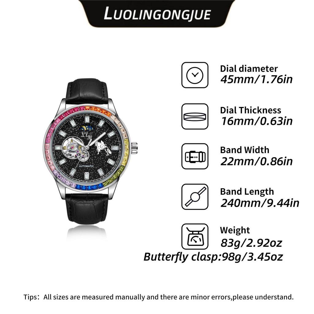 Duke of Lorraine 1976 Men's Luminous Skeleton Mechanical Watch