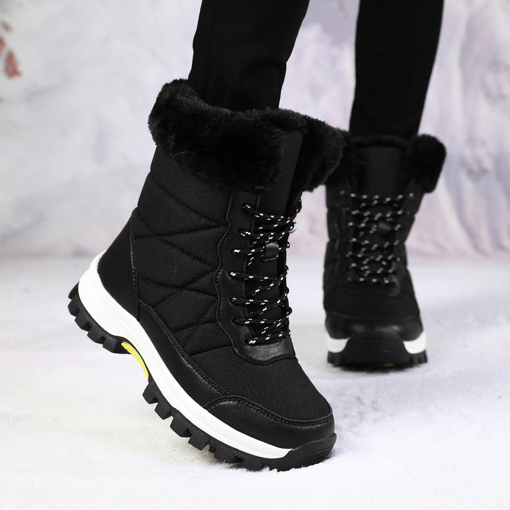 TUINANLE Damskie bawełniane buty Zagęszczone Ciepłe Codzienne Duże Pluszowe Buty Zimowe Śniegowce Antypoślizgowe