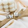 Silver Needle Design Butterfly Rhinestone Stud Earrings for Women - Simple & Versatile