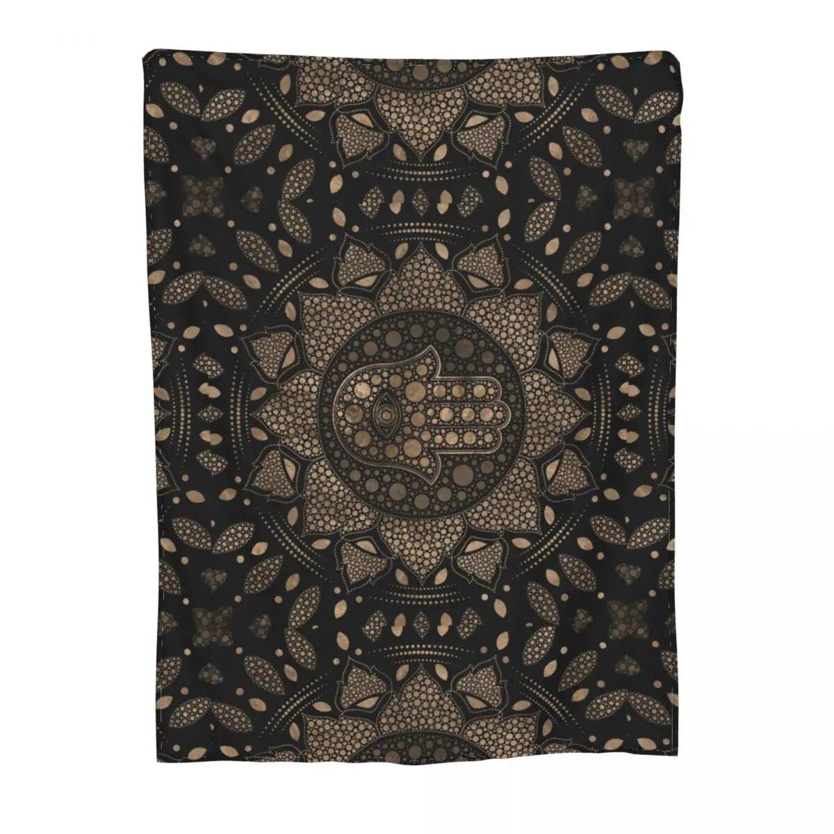 

Фатима в лотосе Мандала фланелевые одеяла Хамса ручное креативное одеяло для дома 150*125 см покрывало 75x100cm