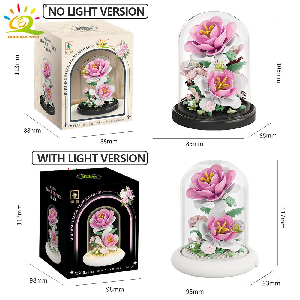 Non-Toxic Moc Eternal Bouquet Display Box Micro Building Block Flower Model Diy Home Desk Plant Decoration Brick Toy For Children