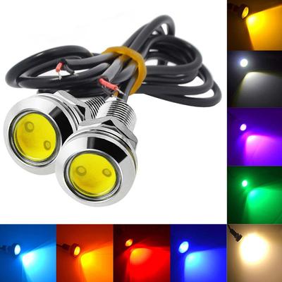 2 stücke Neue 18MM Auto Eagle Eye Silber Shell DRL Led Tagfahrlicht LED 12V Backup Parken signal Autos Lampe