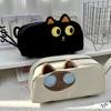 Cute Capybara Pen Case Animal Shaped Cartoon Pencil Box Portable Black Cat Pencil Bag  Office