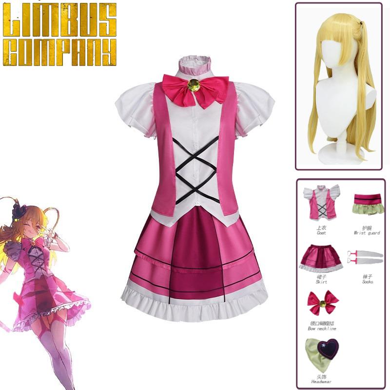 Limbus Company Cosplay Kostüm Königin des Hasses Don Quijote Magisches Mädchen Don Rosa Kleid Lolita Perücke Spiel Anime Vollständiges Set Cosplay