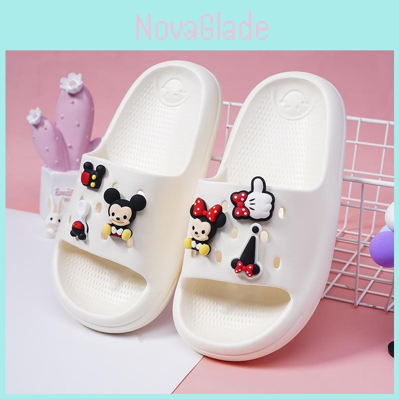 Adorable Cartoon Mickey Summer Indoor Slippers For Girls With Slip-resistant Eva Sole
