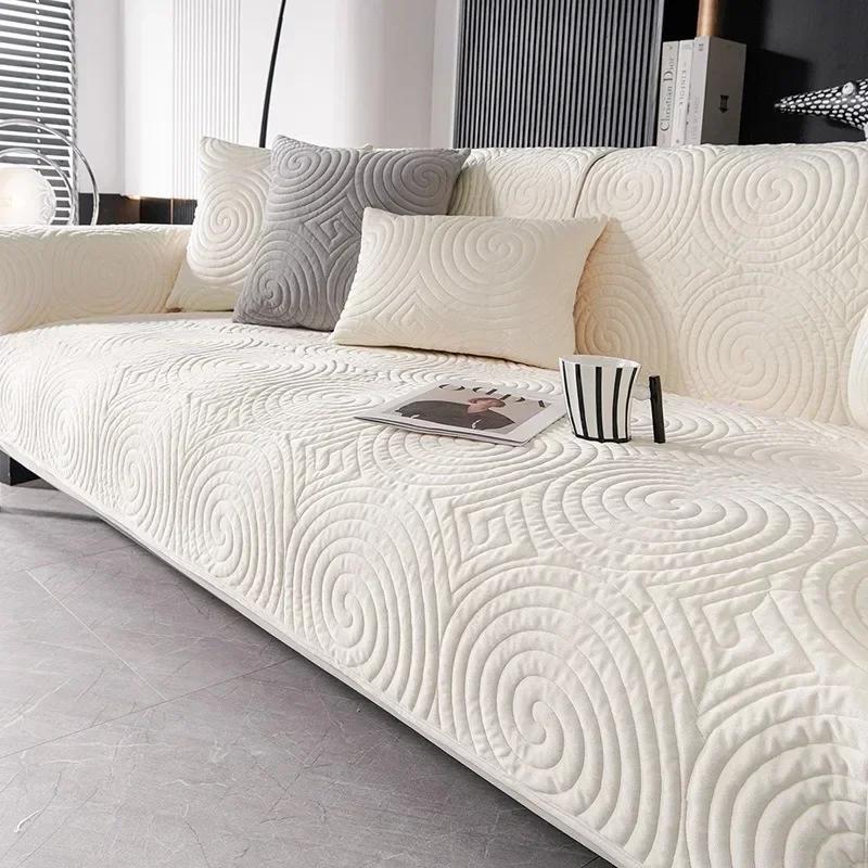 Grube pokrowce na sofę do salonu Antypoślizgowe Jednokolorowe Pluszowe Maty na Sofę Kształt L Uniwersalna Poduszka na Kanapę Ochraniacz Mebli