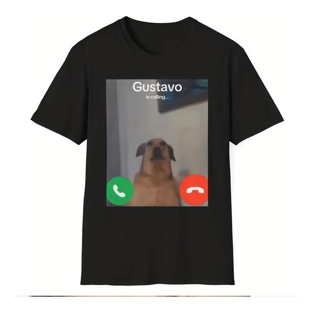 Camiseta Grafica Engracada Gustavo Is Calling Meme Dog S