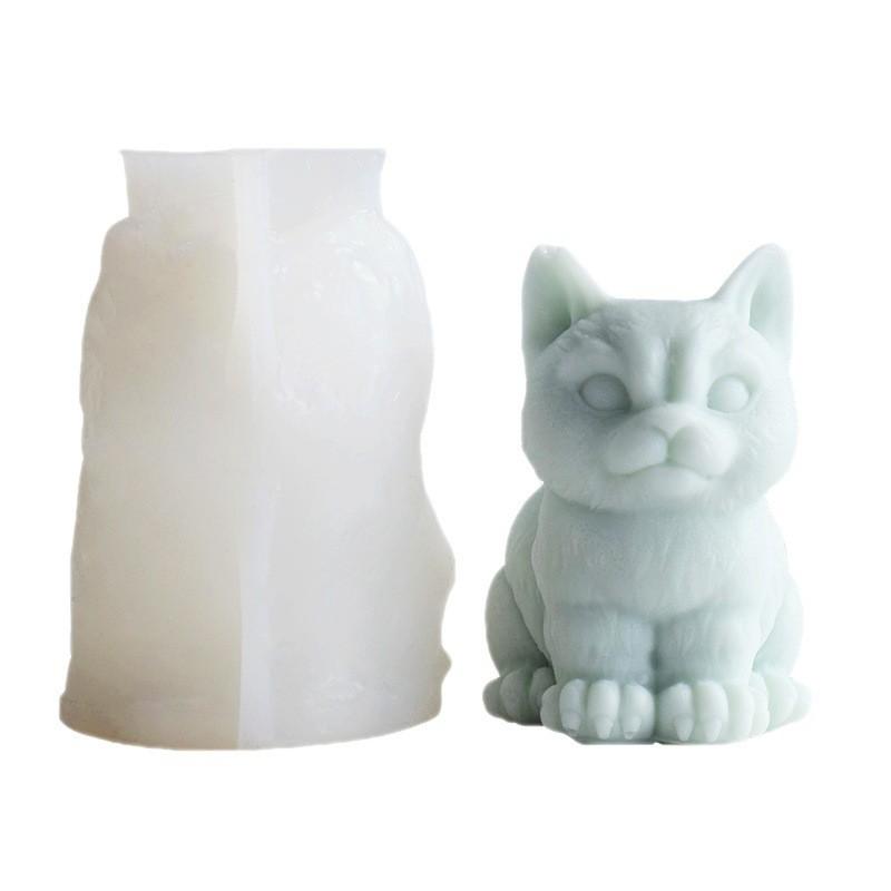 Cartoon Kitten Silicone Candle Mould Cute Cat DIY Soap Resin Plaster Making Tool Animal Chocolate Cake Ice Mold Home Decor Gifts