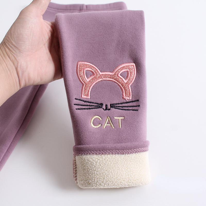 Girls Leggings Winter Pants, Children, Thick Velvet, Trousers, with Fleece