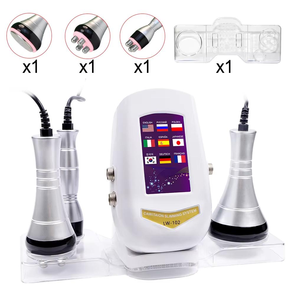 3 In 1 40K Cavitation Slimming Machine Ultrasonic Body Shaping Massage RF Facial Skin Tightening Lifting Device with Stand
