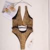 Sexy Onepiece Laceup Black Womens Swimsuit Solid Color Plus Size