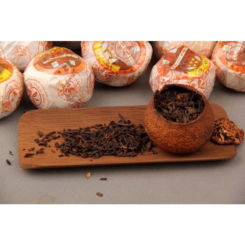 Чай пуэр Шу Чай пуэр с цитрусовыми Выдержанный апельсиновый чай пуэр Апельсиновый пуэр — фото 7