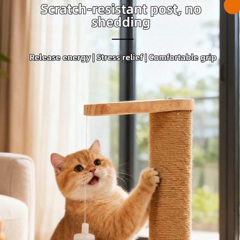 Wear-resistant Cat Scratch Post Rotating Platform Food Puzzle Ball Stand Scratching Board Vertical Cat Tree Stand