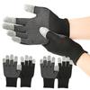 1 Pair Five Finger Touchscreens Gloves With Extended Cuffs And Nonslip Palms For Winter Outdoor Activity
