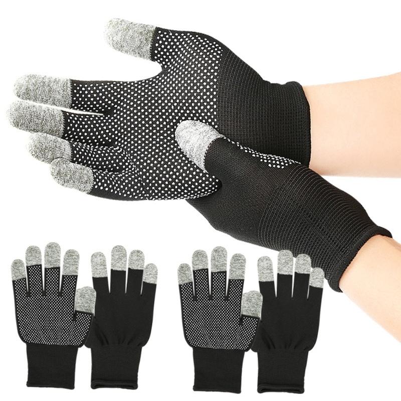 1 Pair Five Finger Touchscreens Gloves With Extended Cuffs And Nonslip Palms For Winter Outdoor Activity