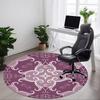 1pc Floral Ornament Carpet, Round Non Slip Durable Large Size Office Carpet, Suitable for Office