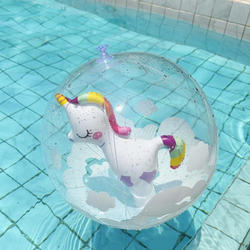 Mermaid Unicorn Inflatable Beach Ball - Kids' Water Play Toy & Photography Prop