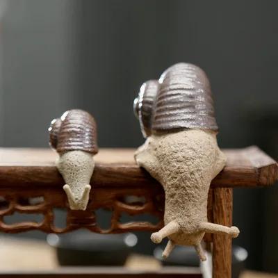 Ceramic Small Snail Decoration Home Decoration Bonsai Micro Landscape Living Room Tea Pet Desk Decoration