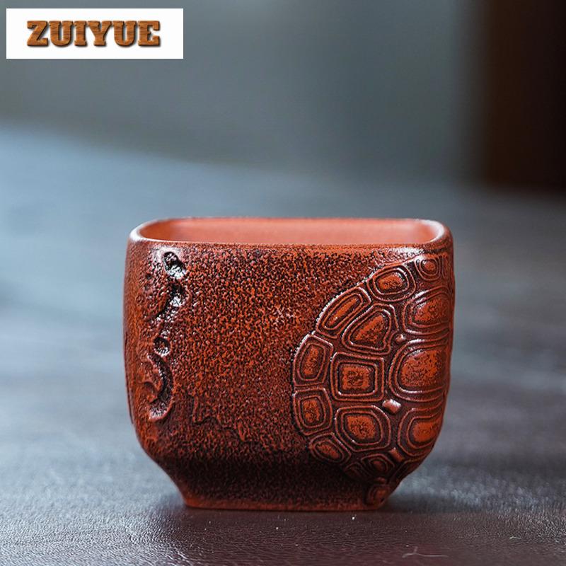 170ml Yixing Zisha Turtle Shell Teacup Elegant Tea Bowl Single Cups Tea-tasting Meditation Cup Chazhan Master Cups Tea Services
