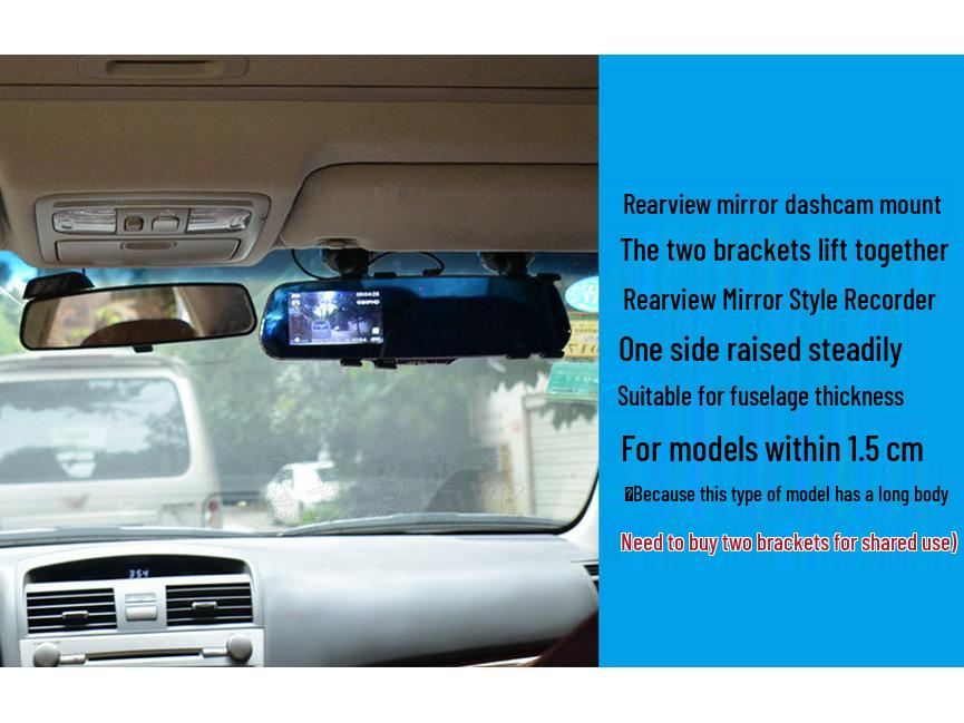 Universal Rearview Mirror Dash Cam & Phone Mount Clip