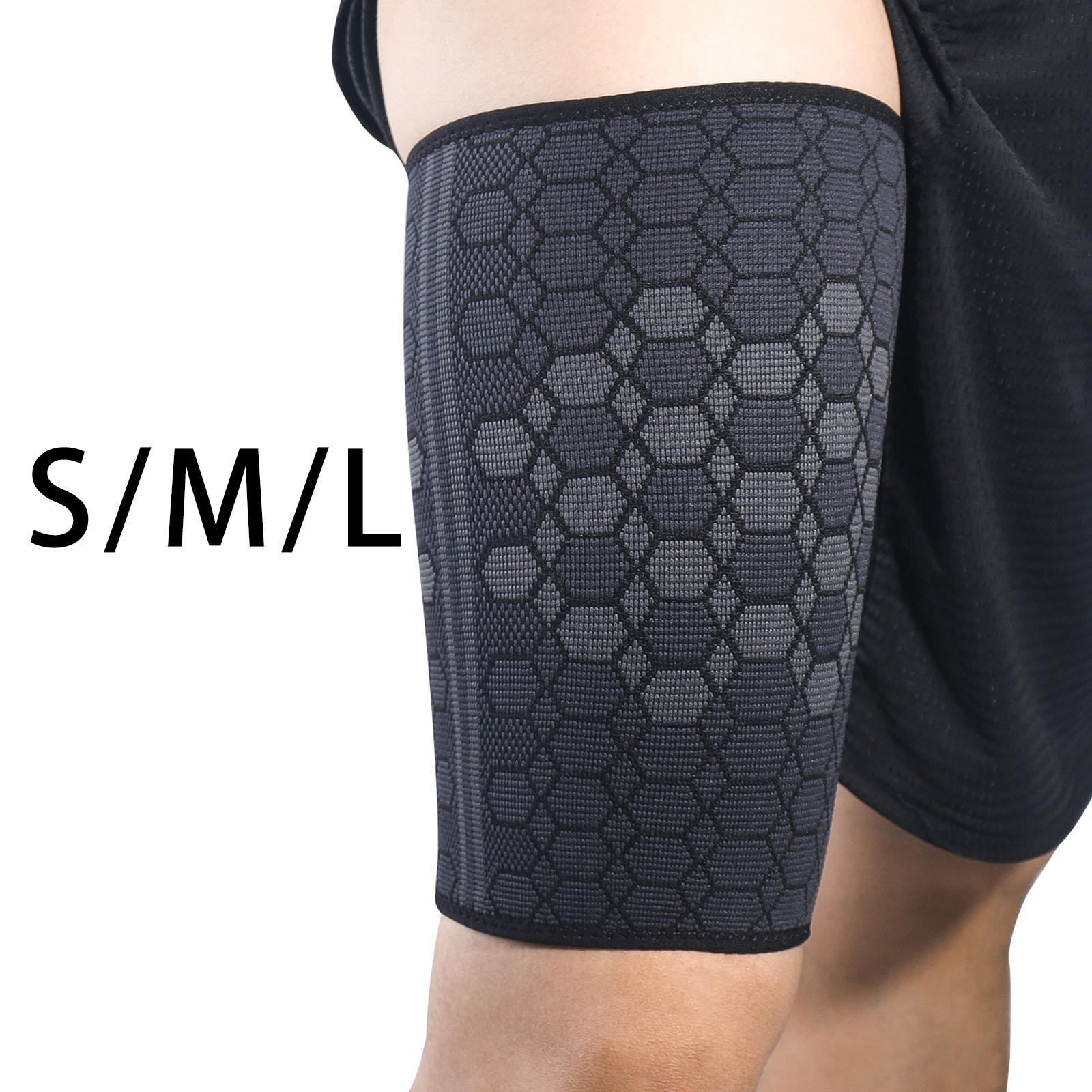 Thigh Compression Sleeve Hamstring Compression Sleeve Stretch Thigh Protector Non Slip Upper Leg Sleeve for Cycling Women Men M