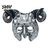Lightweight Comfortable Headwear Gothic Goat Head Masque with Horns, Adult Demon Skull Secret Room Role Play Masque, Scary Animal Cosplay Costume for