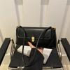 Minimalist Faux Leather Baguette Purse for Women Small Shoulder Crossbody Fashionable Daily Handbag CLE