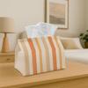 2D Flat, 1pc Minimalist Contemporary Tissue Box Holder - Neutral Striped Pattern, Versatile for Parties, Kitchen And Dining, Coffee And Dining Tables,
