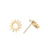 Minimalist Stainless Steel Heart & Sunflower Star Stud Earrings - "I Love You" Gesture