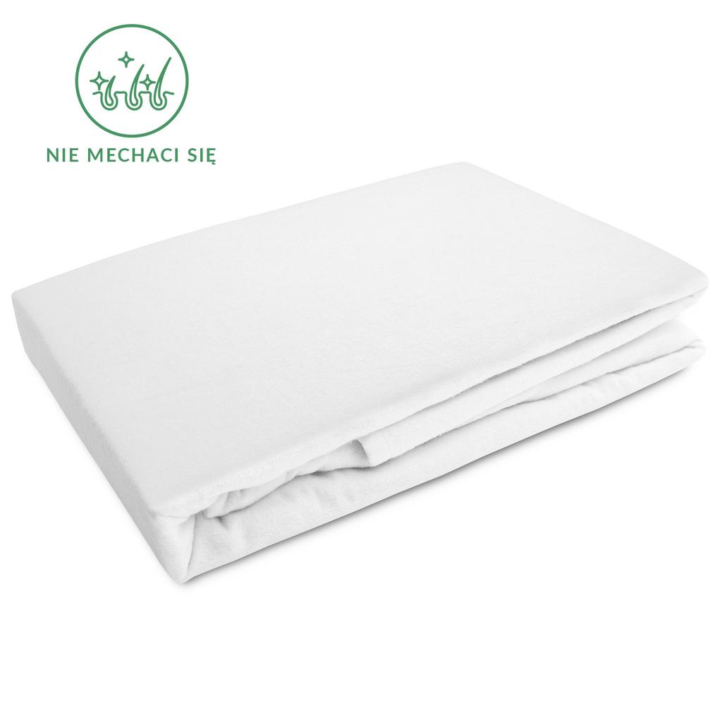 Flannel fitted sheet 140x200 SOFT warm FLANNEL white