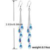 Boucles d'oreilles pendantes élégantes longues en forme de larme en zircon Cadeau d'anniversaire Saint-Valentin pour femmes 1 paire