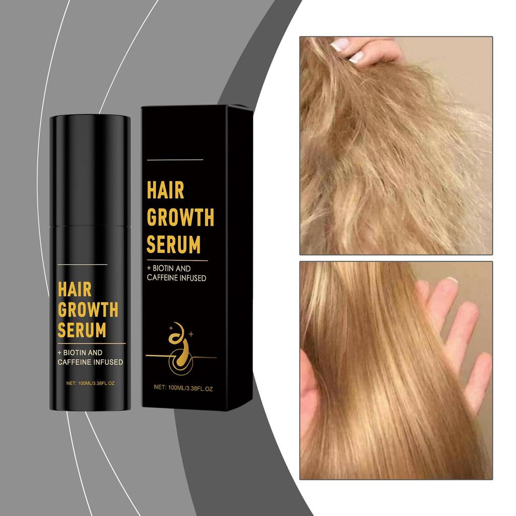Biotin Serum for Hair Loss Treatment Hair Regrowth Scalp Care Products Thicker Damaged Hair Care Ginger Root Caffeine Hair Serum