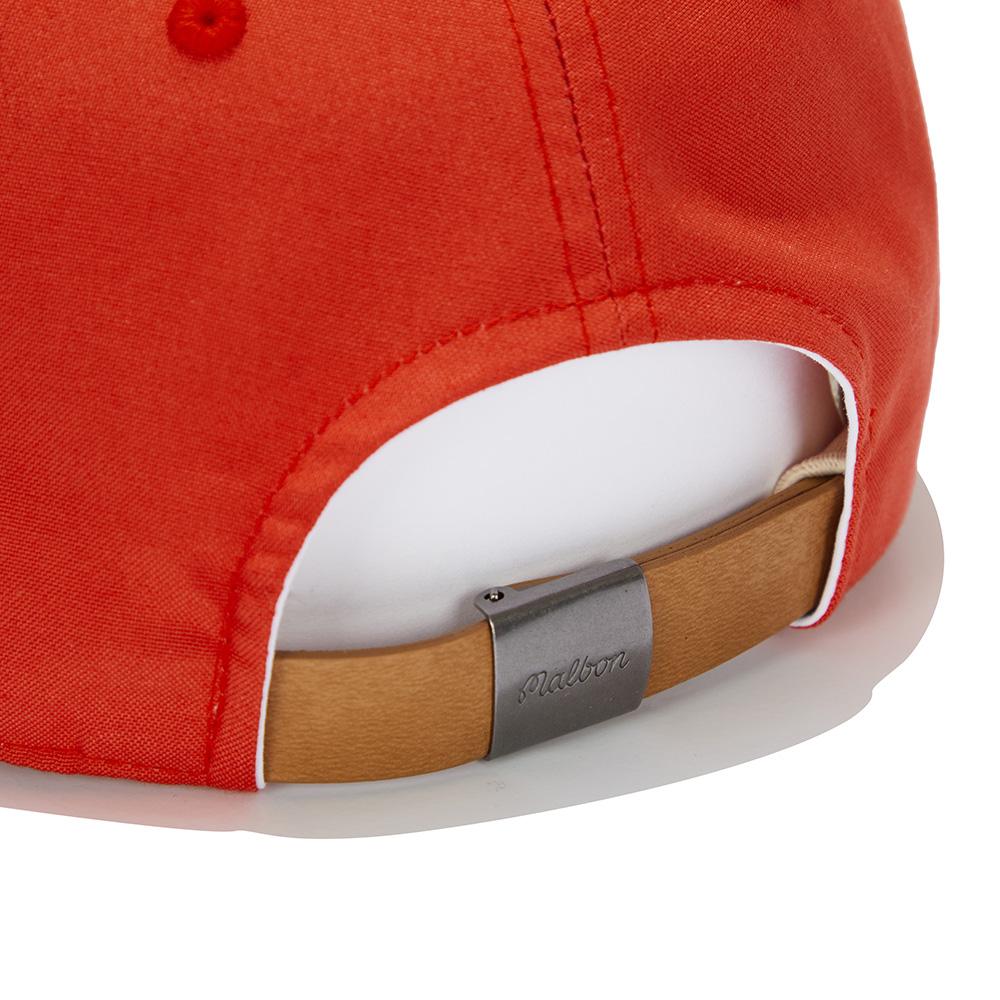 MALBON GOLF Basic Ball Cap With Leather Patch Point Orange