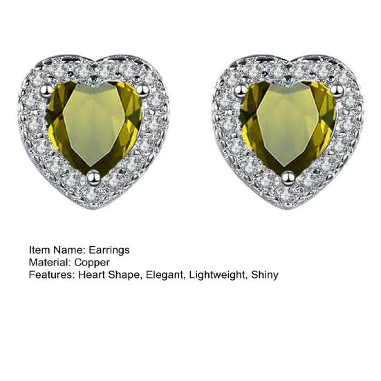 Heart Shape Earrings Full Diamond Effect Micro-Setting Love Zirconia Stud Earrings Romantic Jewelry for Women Girls Everyday Wear Anniversary Gift