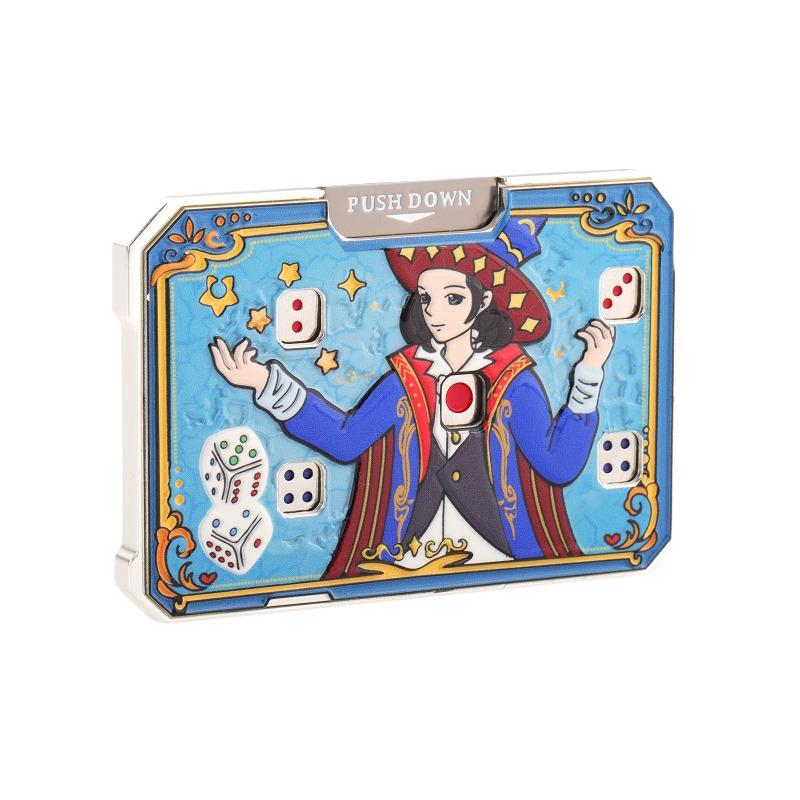 Metal Card 2/5-hole Dice Game EDC Toy Hand Pressure Release Toy Boy Stress Relief Birthday Gift Portable Dice Party Game Prop