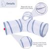 Cat Tunnel, Collapsible Tube with 1 Play Ball Toys, 3 Ways Tunnels for Indoor Cats, Puppy, Kitty, Kitten, Rabbit (White and Gray)